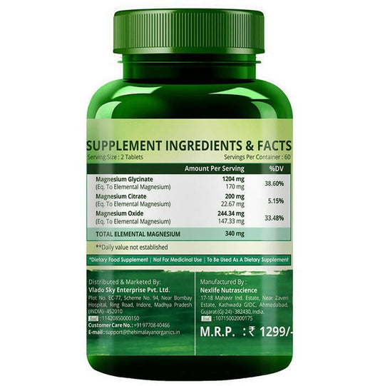 Himalayan Organics Magnesium Citrate+Glycinate Tablets