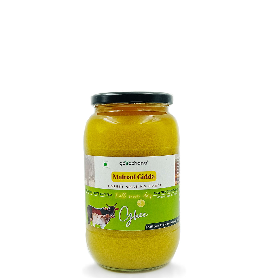 Gorochana 100% Source Traceable Desi Malnad Gidda A2 Full Moon Day Bilona Cow Ghee | Pure Ghee | Organic Ghee