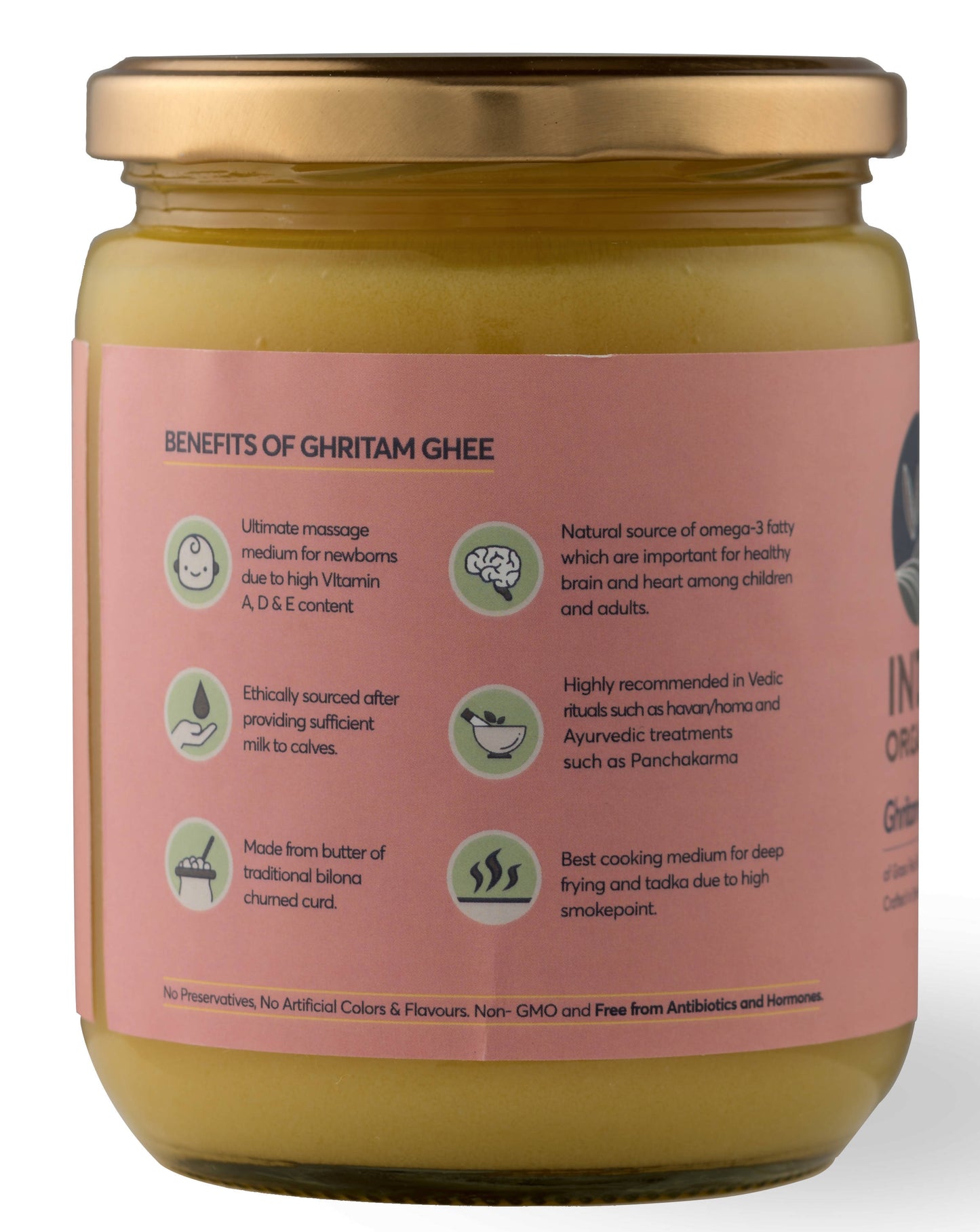 Indic Organics Gir Cow's A2 Ghee | Desi Gir Cow Ghee | Premium and Organic Desi Ghee