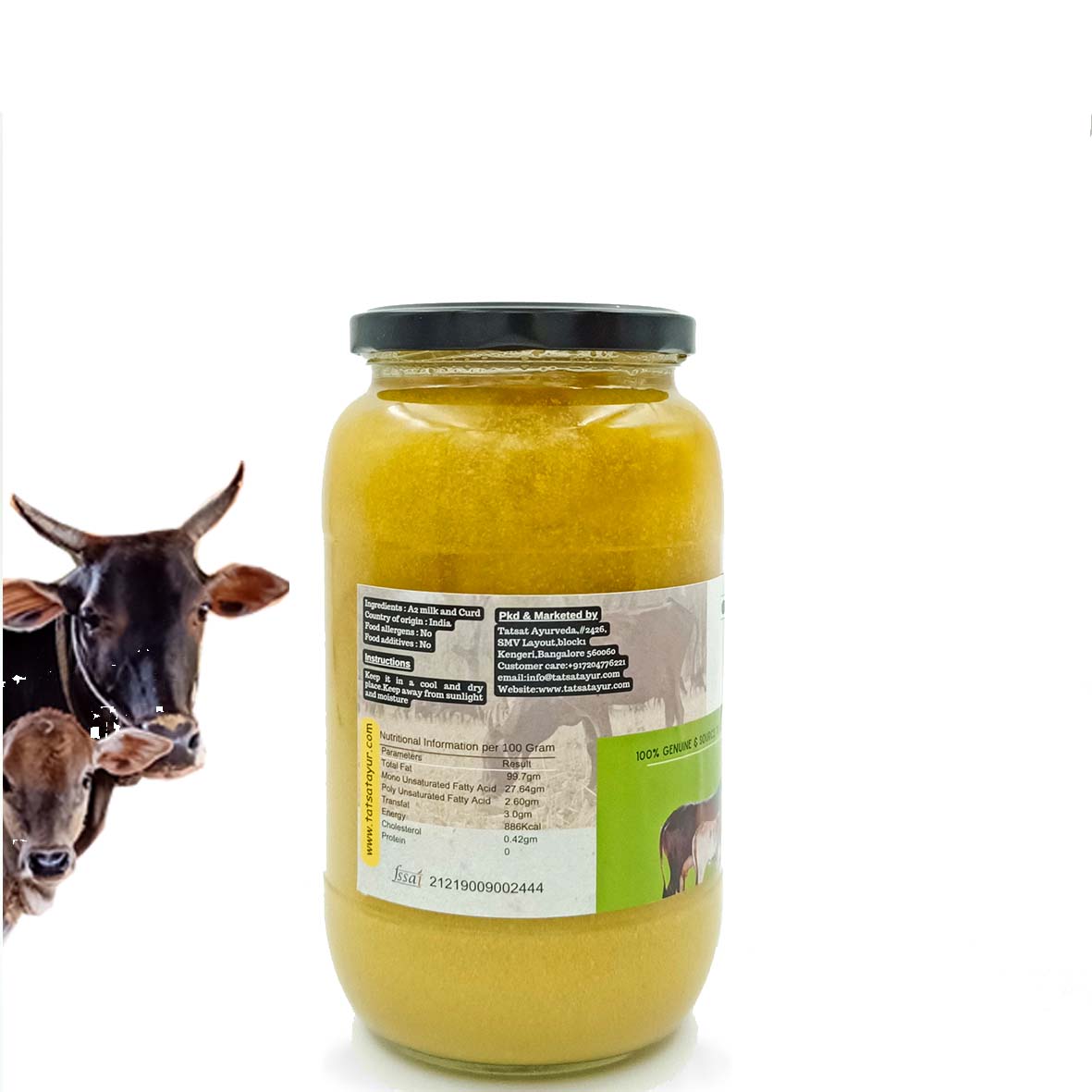 Gorochana 100% Source Traceable Desi Malnad Gidda A2 Full Moon Day Bilona Cow Ghee | Pure Ghee | Organic Ghee