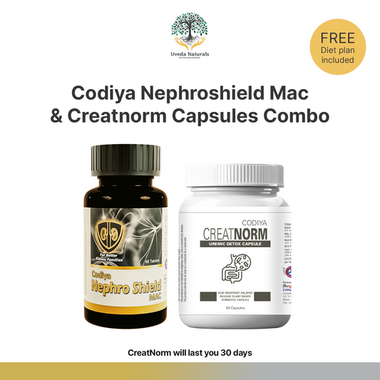 Uveda Naturals Codiya Nephroshield Mac & Creatnorm Capsules Combo