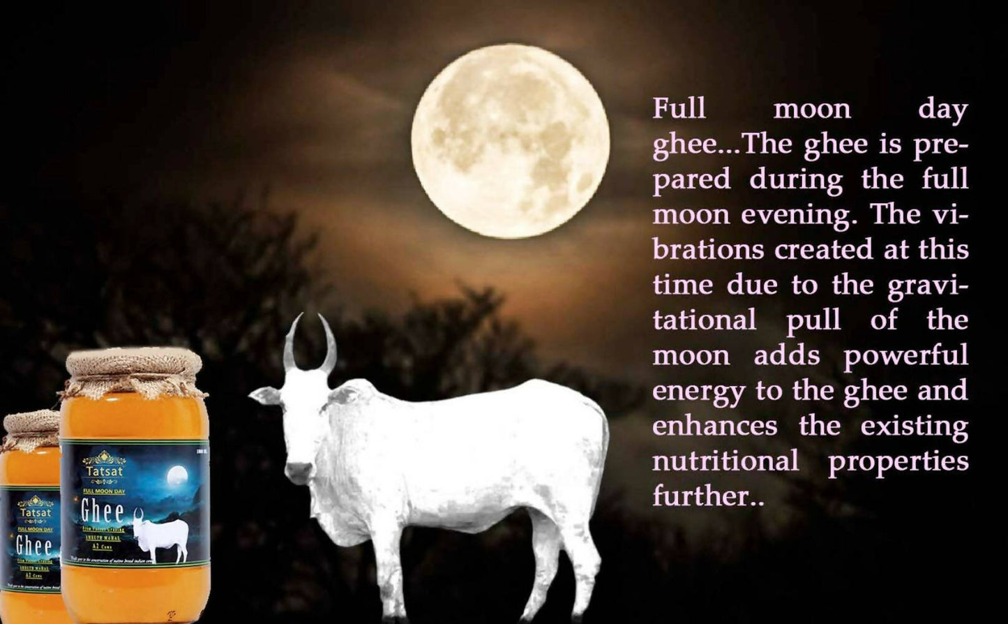 Tatsat Full Moon Day Ghee From Forest Gazing Amruth Mahal A2 Cows | Indian Hallikar Cow Ghee, Pure A2 Ghee, Natural & Healthy, Non-GMO