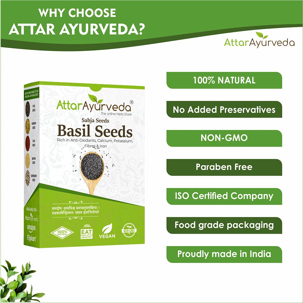 Attar Ayurveda Sabja Basil Seeds