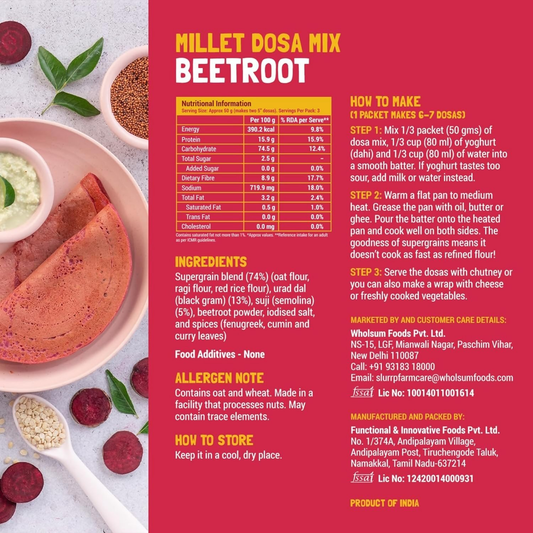 Slurrp Farm Spinach And Beetroot Millet Dosa Mix Combo