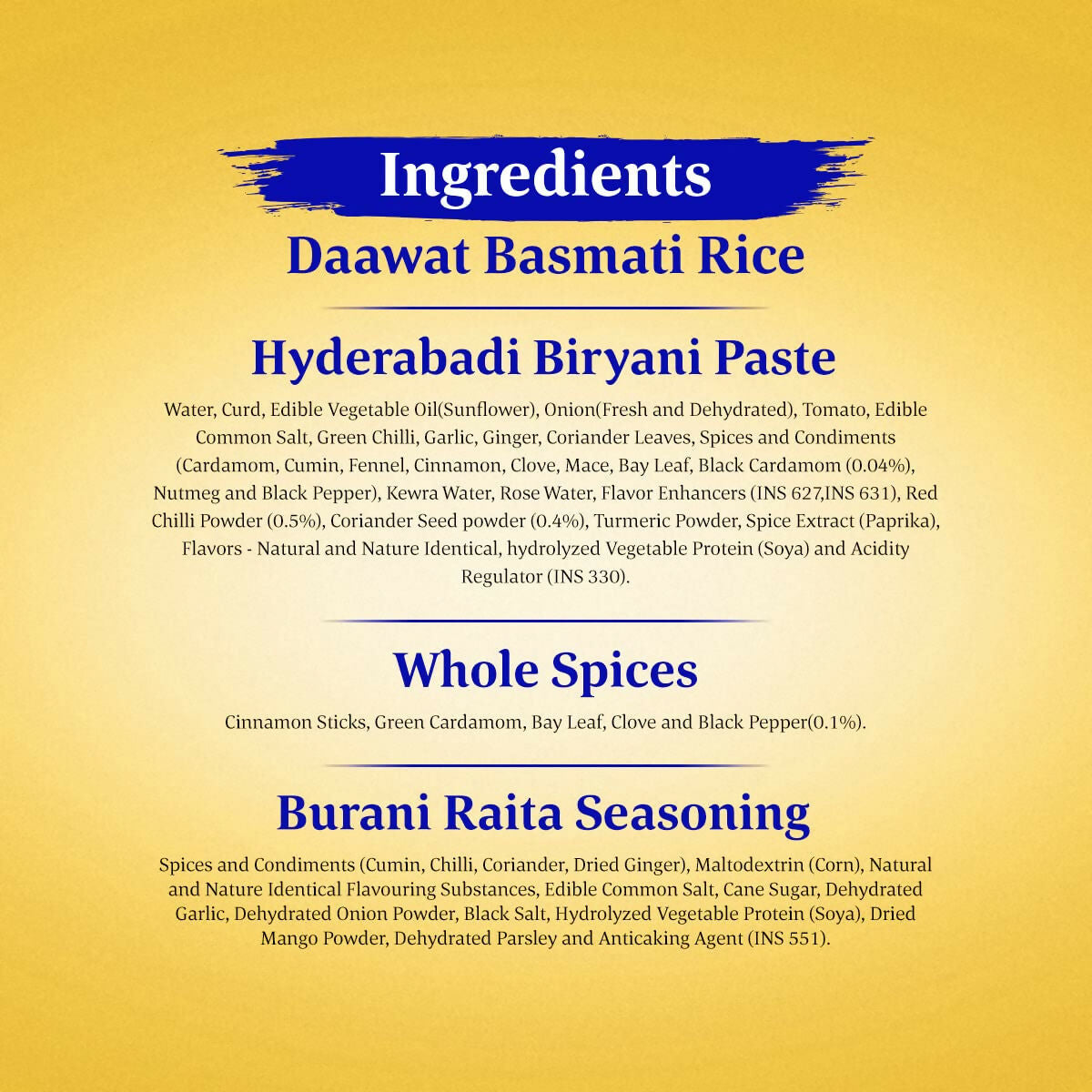 Daawat Biryani Kit Hyderabadi - Authentic Recipe - Distacart