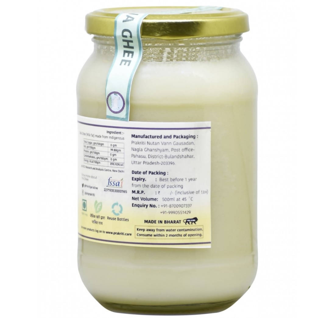 Prakriti Desi Cow Bilona Ghee | Organic Desi Cow Ghee | Pure organic ghee, traditionally-churned, chemical-free, granular ghee, nutritious by nature