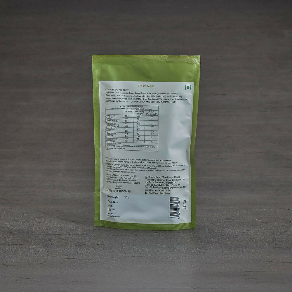 Smoor 35% Berry Barks Chocolate