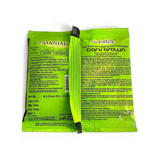 Patanjali Kesh Kanti Hair Colour (Cream & Developer) - Dark Brown