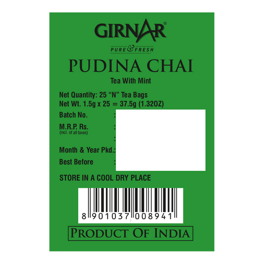 Girnar Black Tea Bags - Pudina