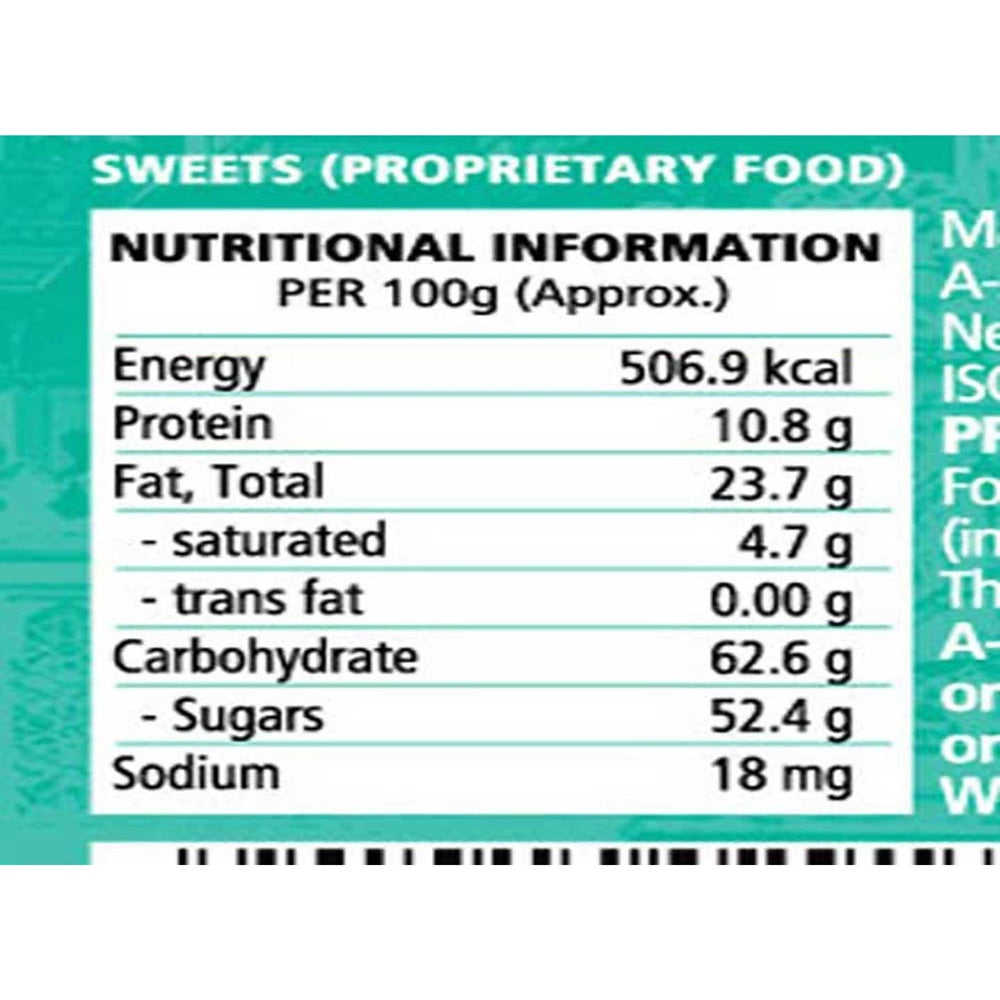Bikanervala Kaju Katli Ingredients
