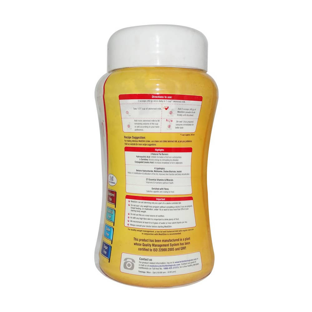 British Biologicals Medislim Powder Vanilla Flavour - Distacart