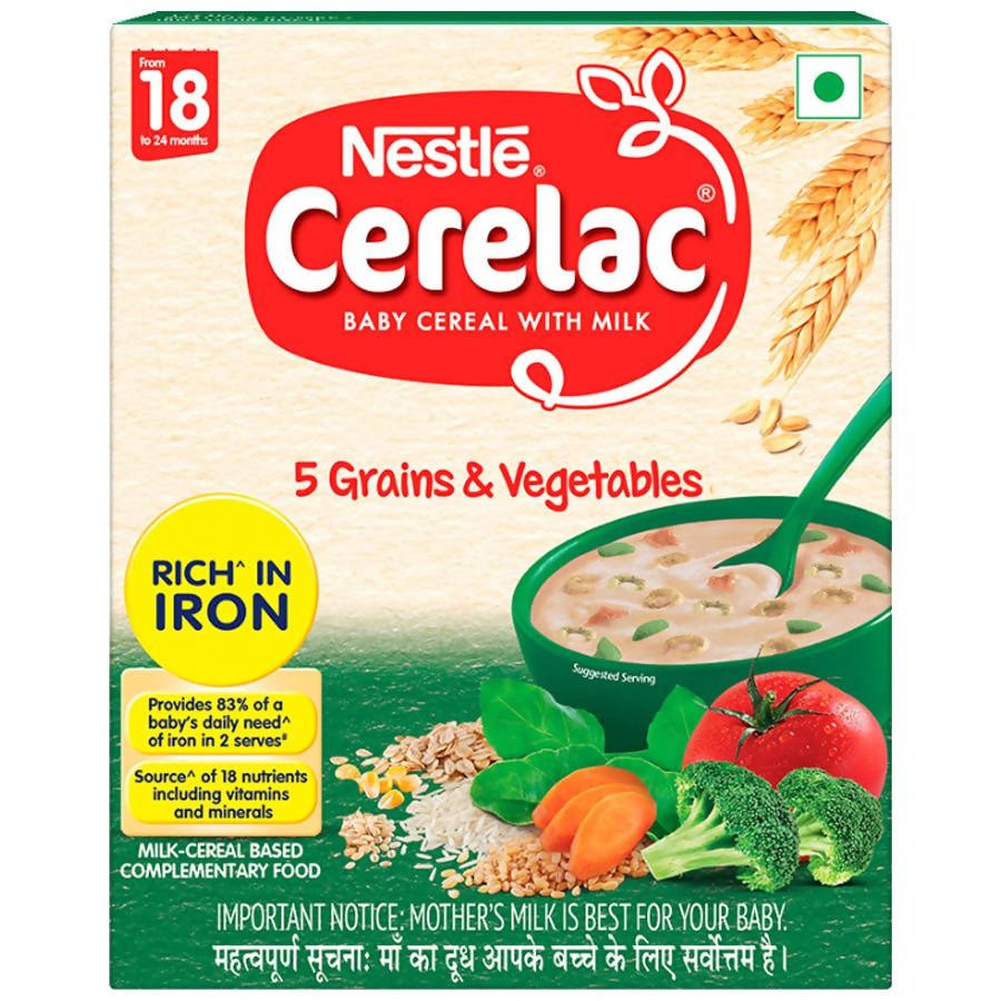 Nestle Cerelac Baby Cereal with Milk, 5 Grains & Vegetables ? from 18 to 24 Month