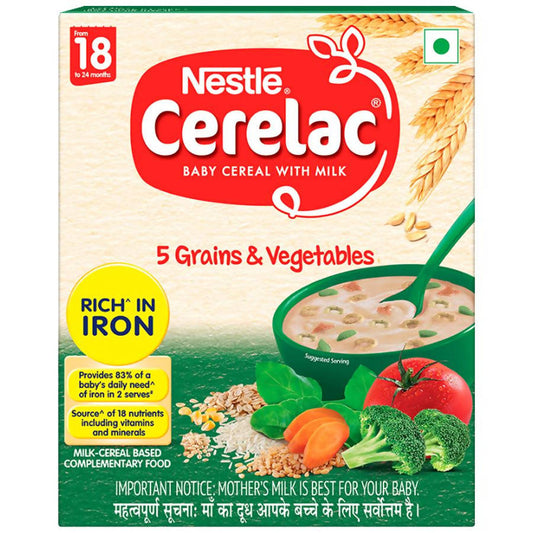 Nestle Cerelac Baby Cereal with Milk, 5 Grains & Vegetables ? from 18 to 24 Month