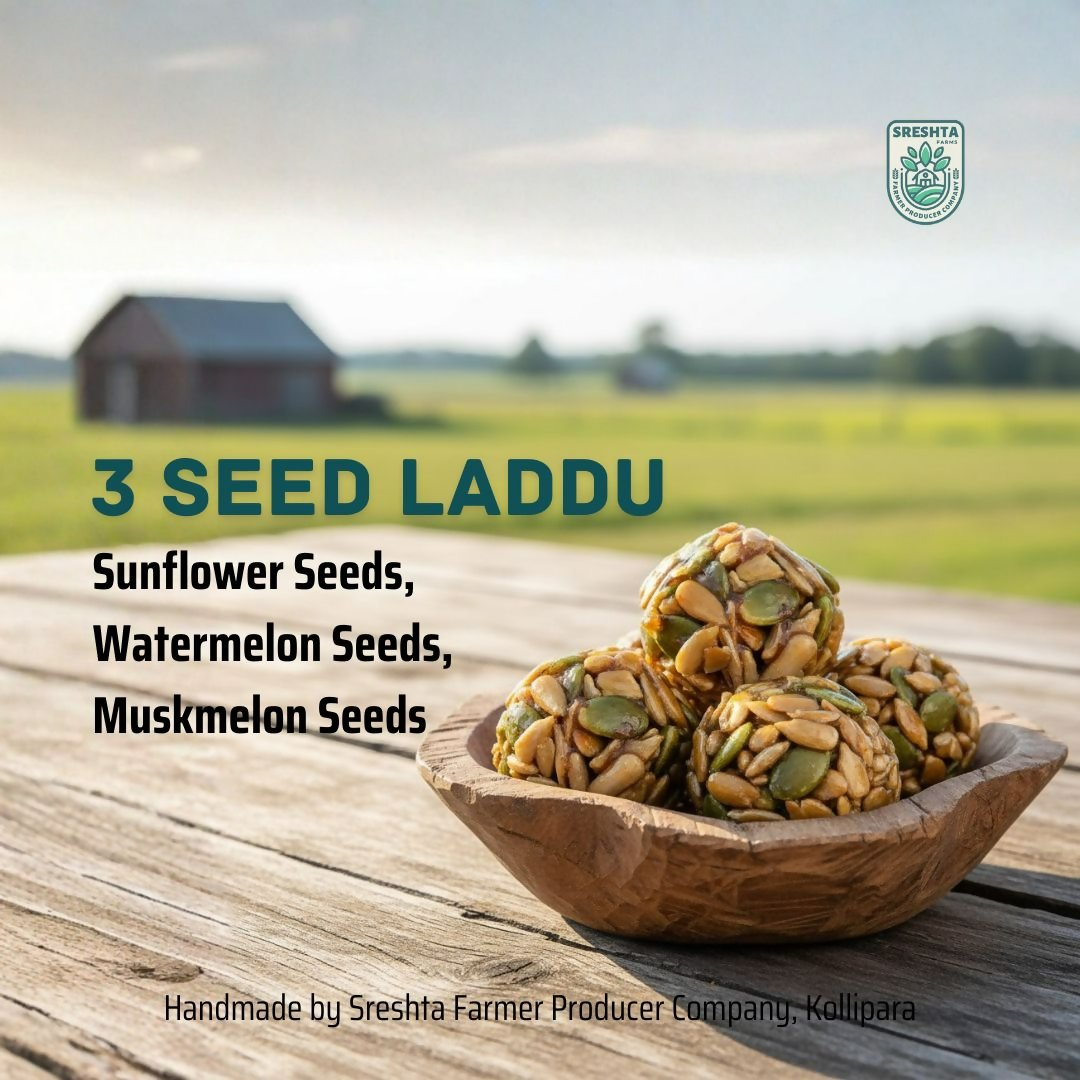 Sreshta Farms Healthy Seed Laddu – Muskmelon, Sunflower & Watermelon Blend