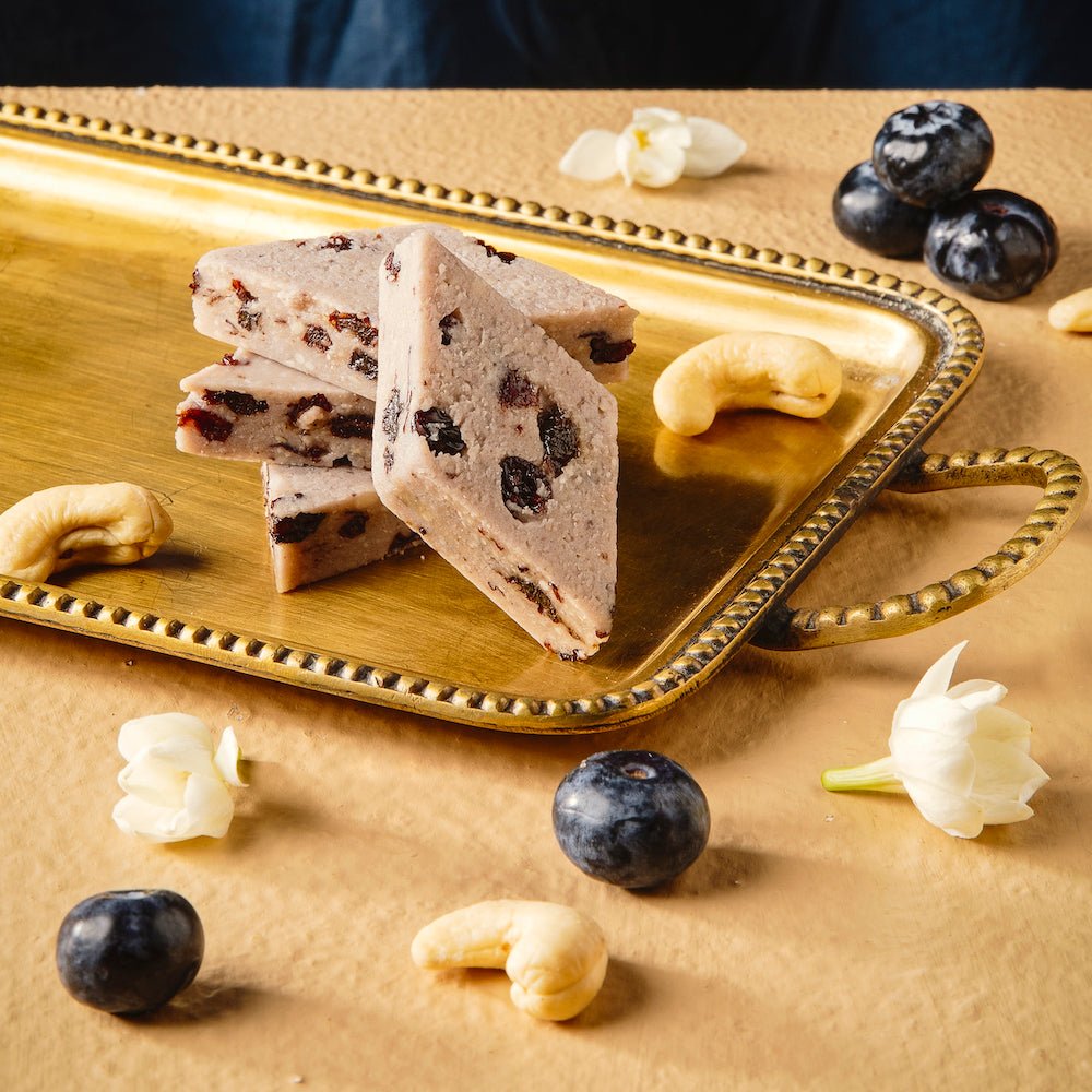 Shree Mithai Blueberry Kaju Katli