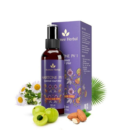 Avimee Herbal Keshpallav Hair Oil & Hairtone PV 1 Handmade Scalp Spray Combo With Rosemary, Amla, Methi & Bhringraj