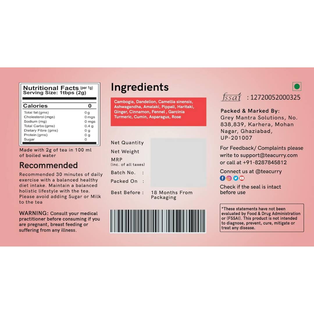 Teacurry Thigh Fat Tea Bags - diocart