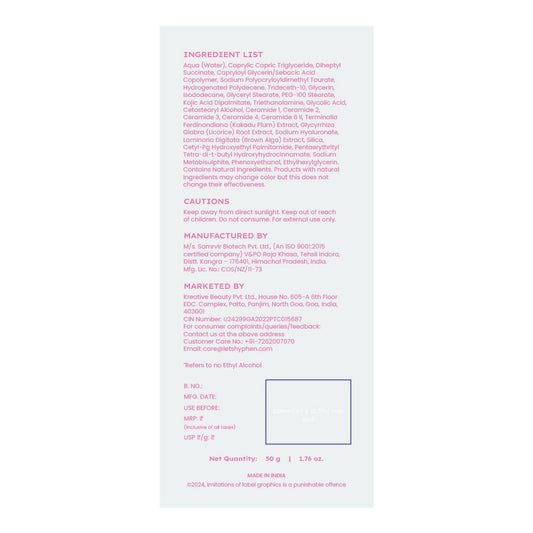 Hyphen By Kriti Sanon Pigmentation Corrector Daily Cream, Reduce Pigmentation & Dark Spots, Brightens & Even Tones Skin, Moisturizes Skin