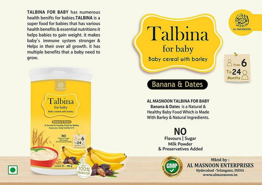 Al Masnoon Talbina For Baby with Banana & Dates 6 to 24 Months - Distacart