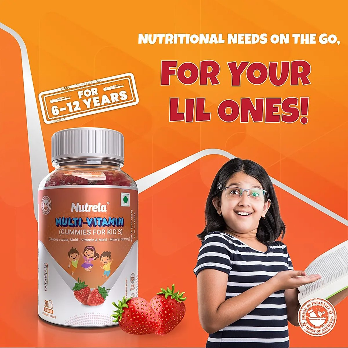 Patanjali Nutrela Multi- Vitamin Kids Gummies- Straberry Flavour