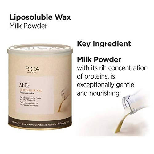 Rica Milk Liposoluble Wax for Sensitive Skin With Natural Beeswax