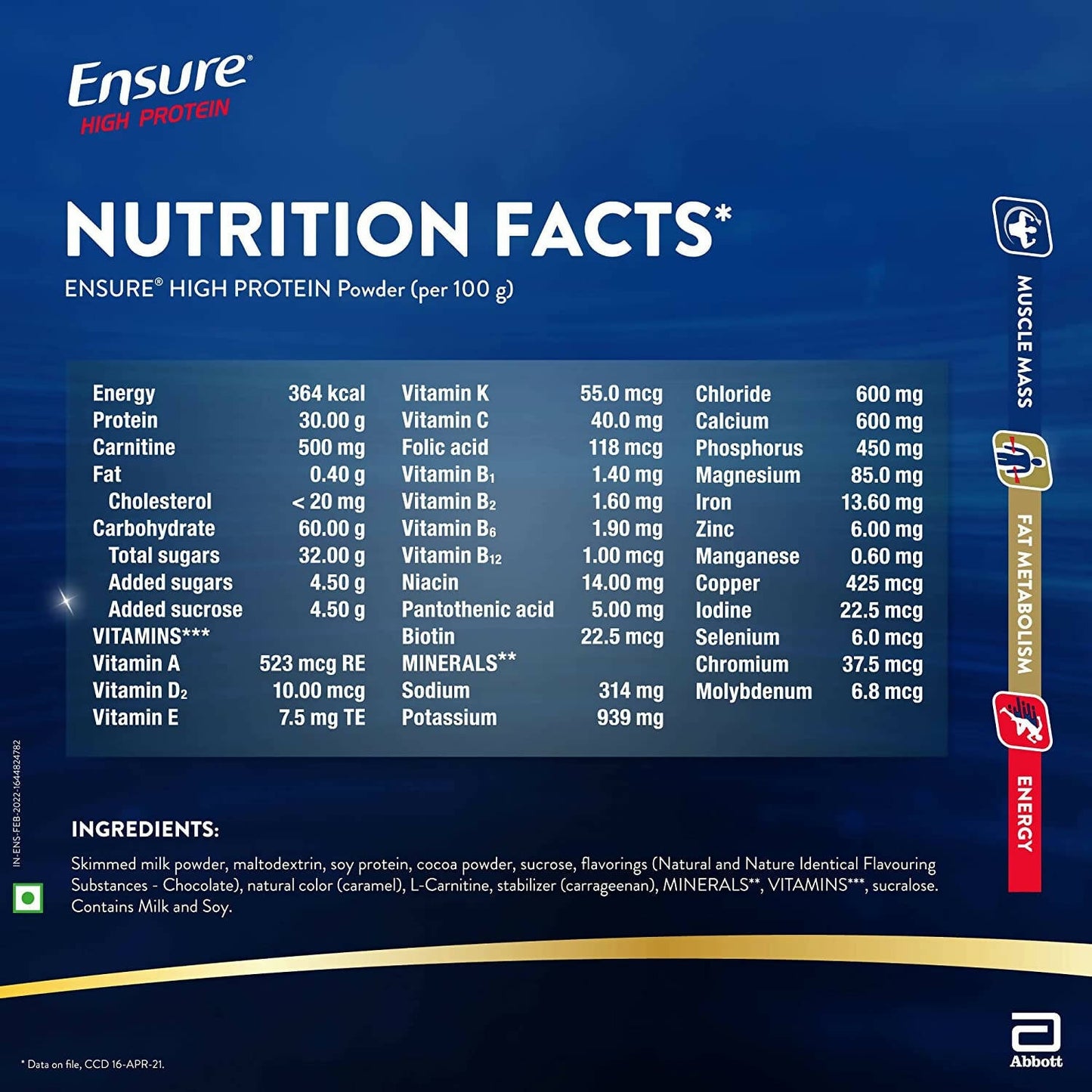 Ensure High Protein Drink for Physically Active Adults - Chocolate - Distacart