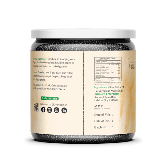 Ayurvedix Nutritious Basil Seeds - Distacart