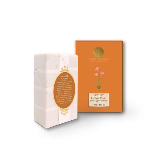 Forest Essentials Luxury Sugar Soap Lime Saffron & Oudh - Distacart