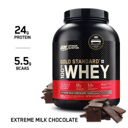 Optimum Nutrition Gold Standard 100% Whey Protein Powder (Extreme Milk Chocolate)-2.27 kg