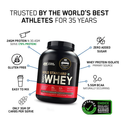 Optimum Nutrition Gold Standard 100% Whey Protein Powder (Extreme Milk Chocolate)-907 gm