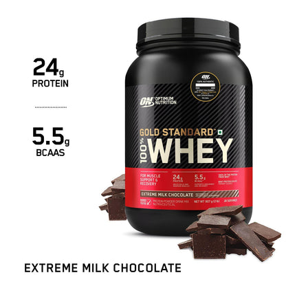 Optimum Nutrition Gold Standard 100% Whey Protein Powder (Extreme Milk Chocolate)-907 gm