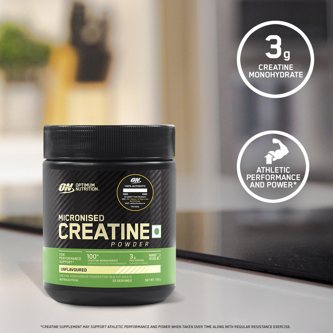 Optimum Nutrition Performance Whey Protein (Chocolate) 1kg & Micronized Creatine Powder (Unflavoured) 100gm