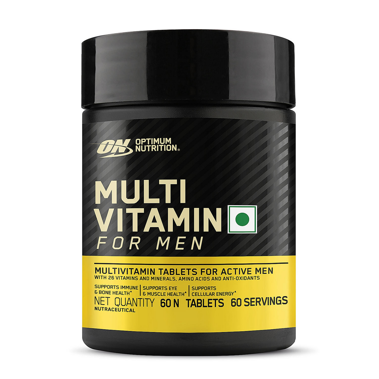Optimum Nutrition Gold Standard 100% Whey Protein Powder (Double Rich Chocolate) 2.27kg & Multivitamin 60 Tablets for Men