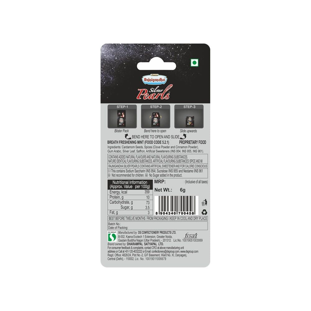 Rajnigandha Silver Pearls Mouth Freshener - diocart
