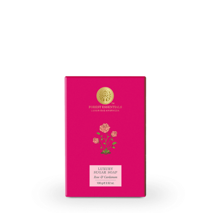 Forest Essentials Luxury Sugar Soap Rose & Cardamom - diocart