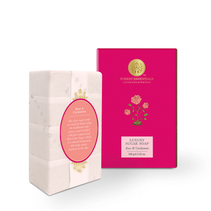 Forest Essentials Luxury Sugar Soap Rose & Cardamom - diocart