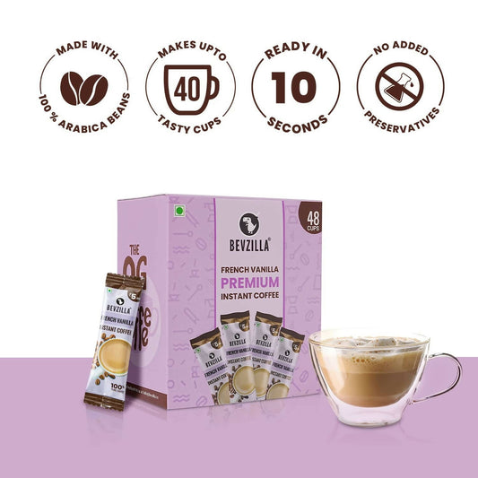 Bevzilla Instant Coffee Powder Sachets (French Vanilla) - Distacart