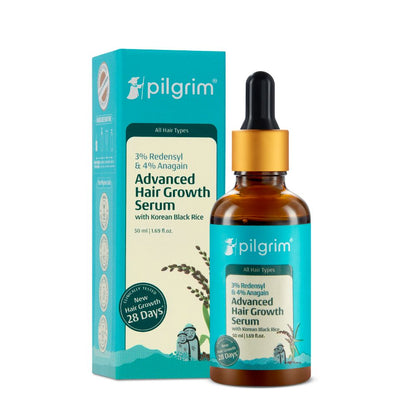 Pilgrim 3% Redensyl + 4% Anagain  Advanced Hair Growth Serum with Korean Black Rice