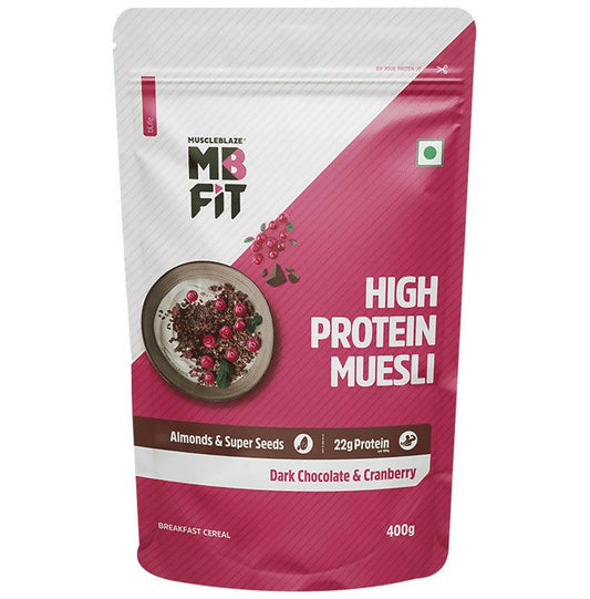 MuscleBlaze Fit High Protein Muesli - Dark Chocolate & Cranberry - Distacart