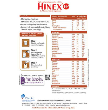 Hinex HP High Protein Powder - Vanilla Flavor - Distacart