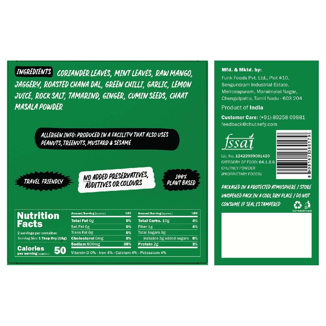 Chutnefy Mint Chutney | Delicious & Ready-to-Eat | 5-Second Instant Chutney