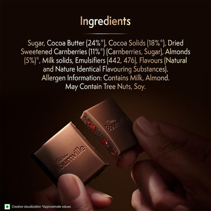 Cadbury Bournville Cranberry Dark Chocolate Bar - Distacart