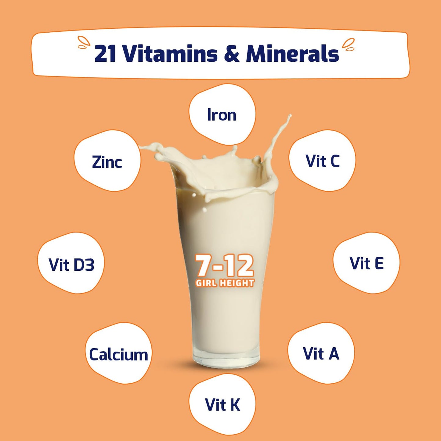 Gritzo SuperMilk Height+ (7-12y Girls), 10g Protein (Creamy Vanilla) - Distacart