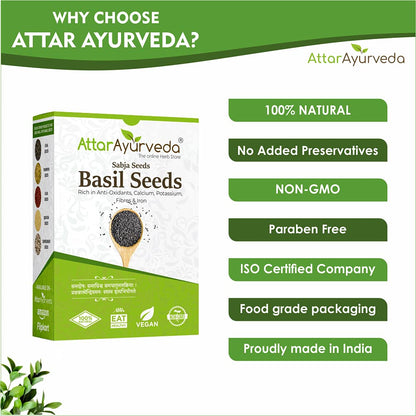 Attar Ayurveda Sabja Basil Seeds