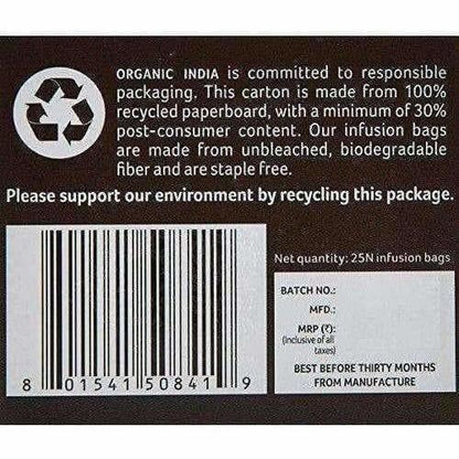 Organic India Tulsi Green Tea Lemon Ginger 25 Tea Bags - Distacart