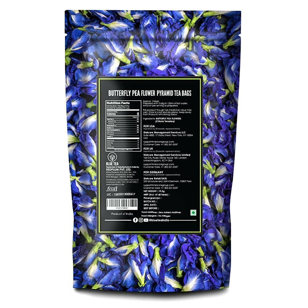 Blue Tea Butterfly Pea Herbal Tea Bags - diocart
