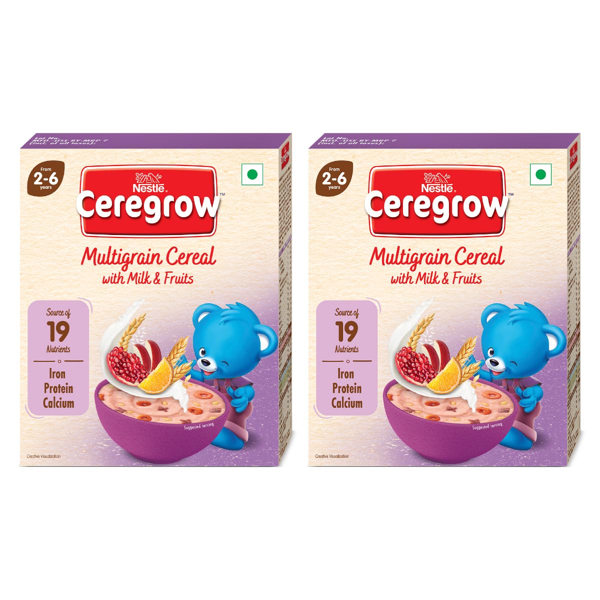 Nestle Ceregrow Kids (2-6 yrs) Cereal-Multigrain, Milk & Fruits, Rich in Iron, Calcium & Protein