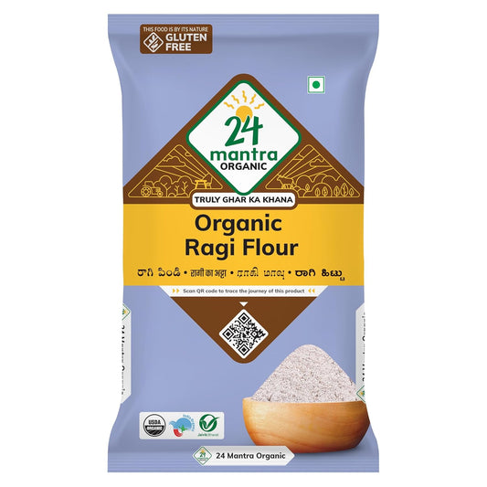 24 Mantra Organic Ragi Flour, 500g - diocart