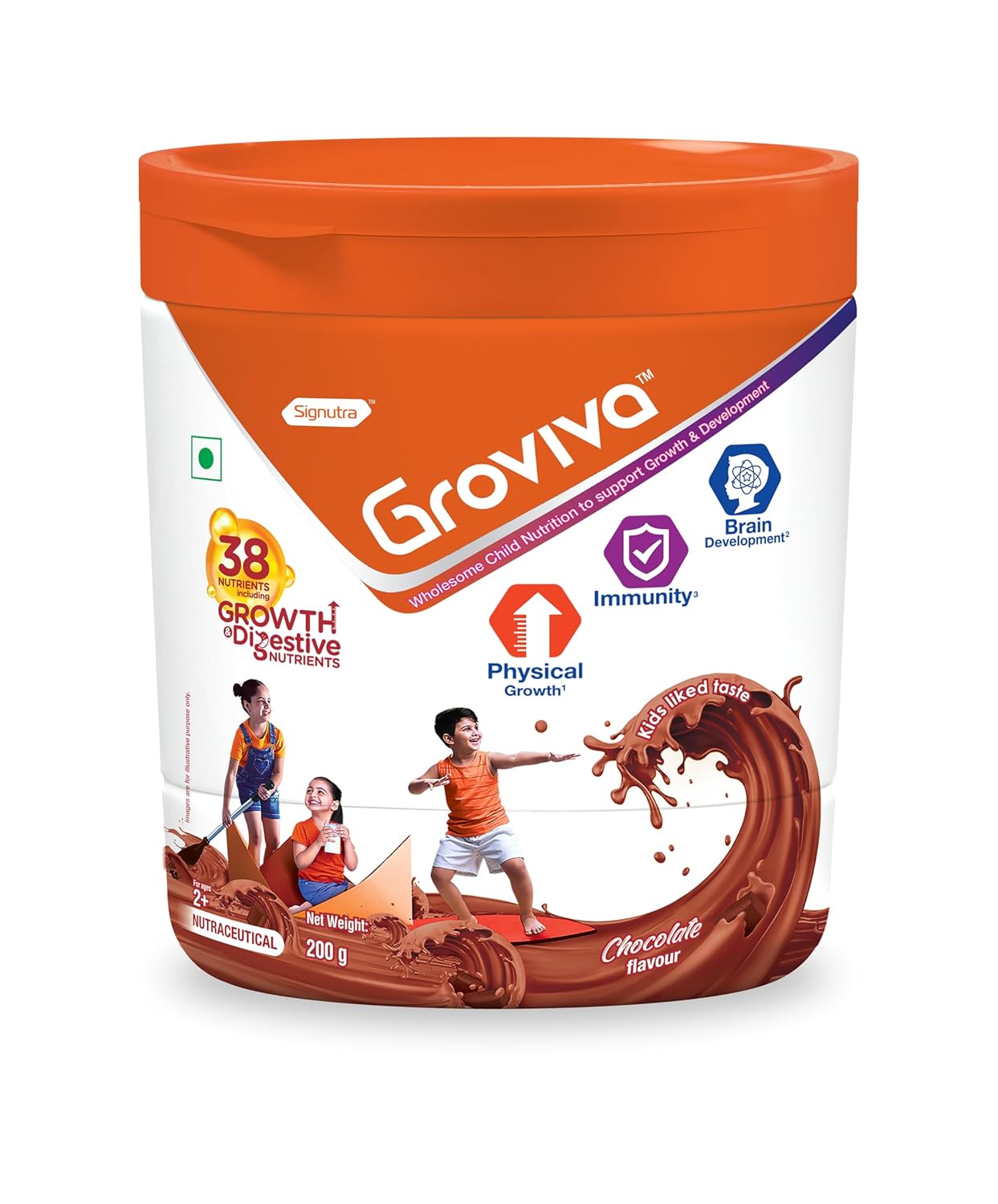 Groviva Wholesome Child Nutrition for Growth & Development-Chocolate - Distacart