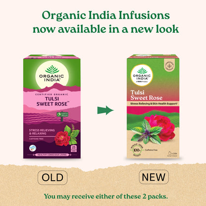 Organic India Tulsi Sweet Rose 25 Tea Bags